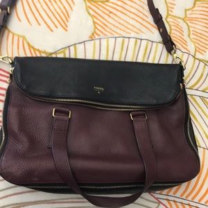 Fossil leather handbag